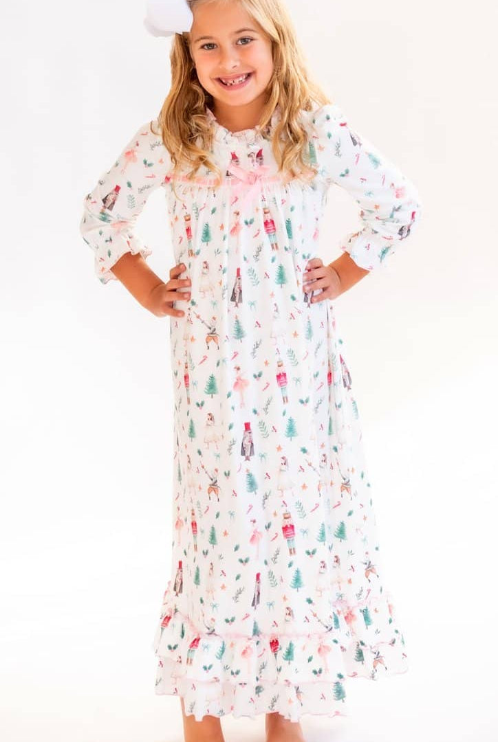 Vintage Nutcracker - Long Sleeve Cloud Soft Lounge Gown