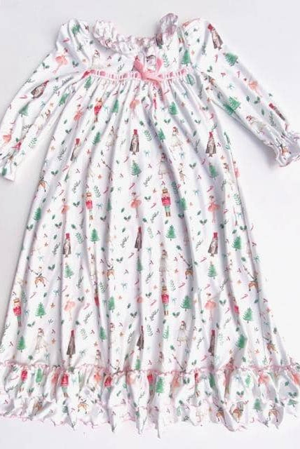 Vintage Nutcracker - Long Sleeve Cloud Soft Lounge Gown