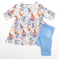 Hoppy Stitch - Bamboo Half Sleeve & Pants Peplum Set