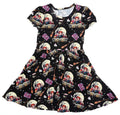 Boo Bash Amuck - Girls Short Sleeve Bamboo Twirl Dress