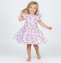 Fairytale Favorites Enchanted Aurora - Girls Flutter Sleeve Bamboo Twirl Dress