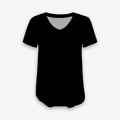 Boo Bash Back in Black - Women's Bamboo V Neck Short Sleeve Top