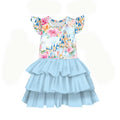 Castles & Cartoons Fairytale Dreams - Girls Flutter Sleeve Bamboo Tiered Tulle Dress (EST SHIP MID OCT)