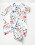 Castles & Cartoons Fairytale Dreams - Bamboo Baby Knotted Gown with Beanie (EST SHIP MID OCT)