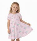 Charlie Play Castle Confetti - Bamboo Lyocell Girls Short Sleeve Twirl Dress