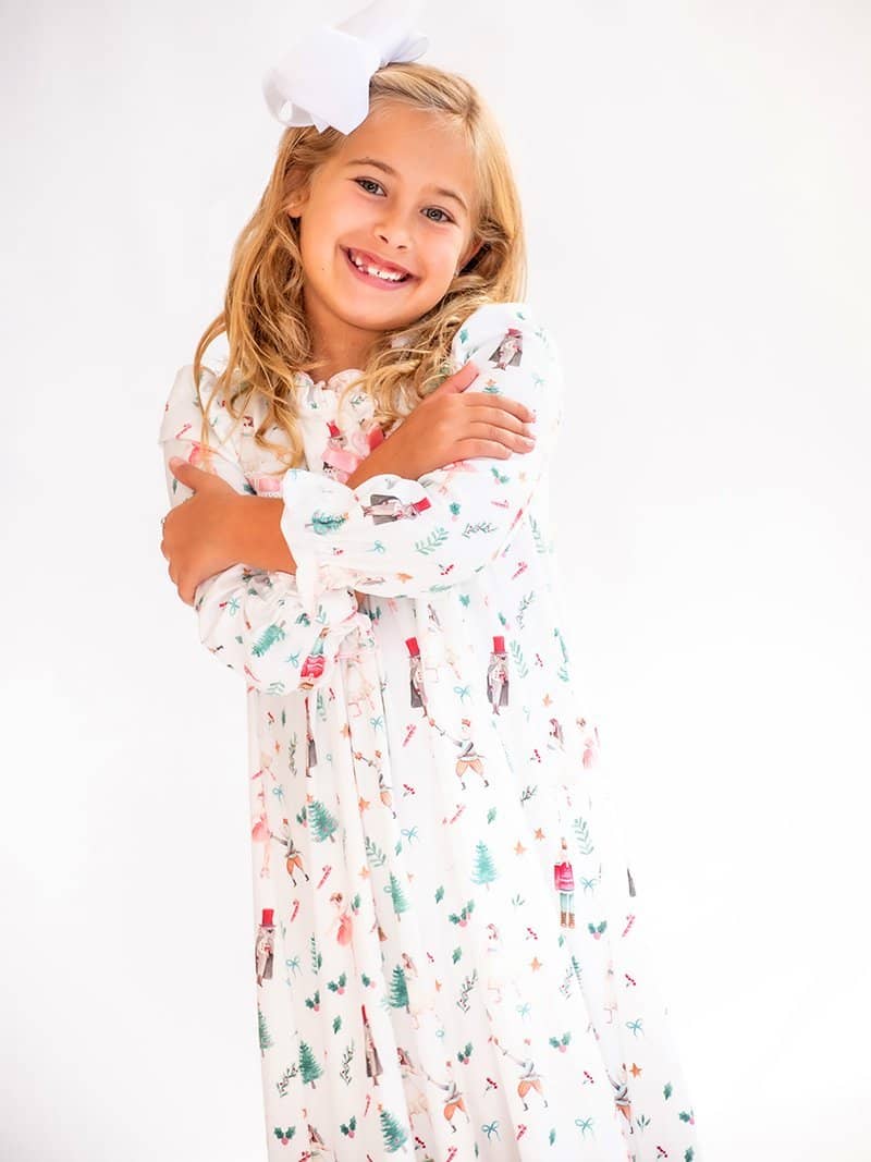 Vintage Nutcracker - Long Sleeve Cloud Soft Lounge Gown