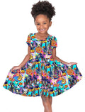 Boo Bash Jack Attack - Girls Short Sleeve Bamboo Twirl Dress