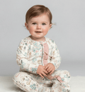 Springtime Edit Ribbon Meadows - Bamboo Ruffled Zippy Romper