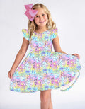 Storybook Squad Dreamland Party - Girls Flutter Sleeve Bamboo Twirl Dress