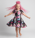 Pop Edit Power Pop - Girls Short Sleeve Bamboo Twirl Dress